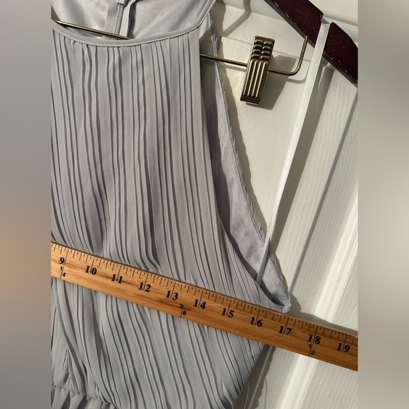 NWT BHLDN Anthropologie 12 Madrie Maxi Dress Fog Grey Bridesmaid Halter Chiffon - Picture 10 of 12
